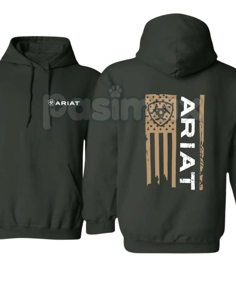 Ariat Flag Hoodie – Western Lifestyle Apparel Pullover, Classic Cowboy Style & American Flag Graphic, Unisex