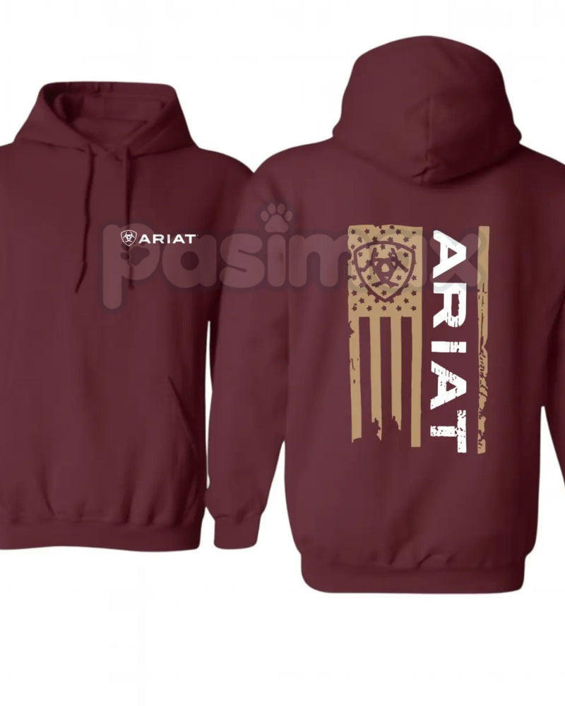 Ariat Flag Hoodie – Western Lifestyle Apparel Pullover, Classic Cowboy Style & American Flag Graphic, Unisex