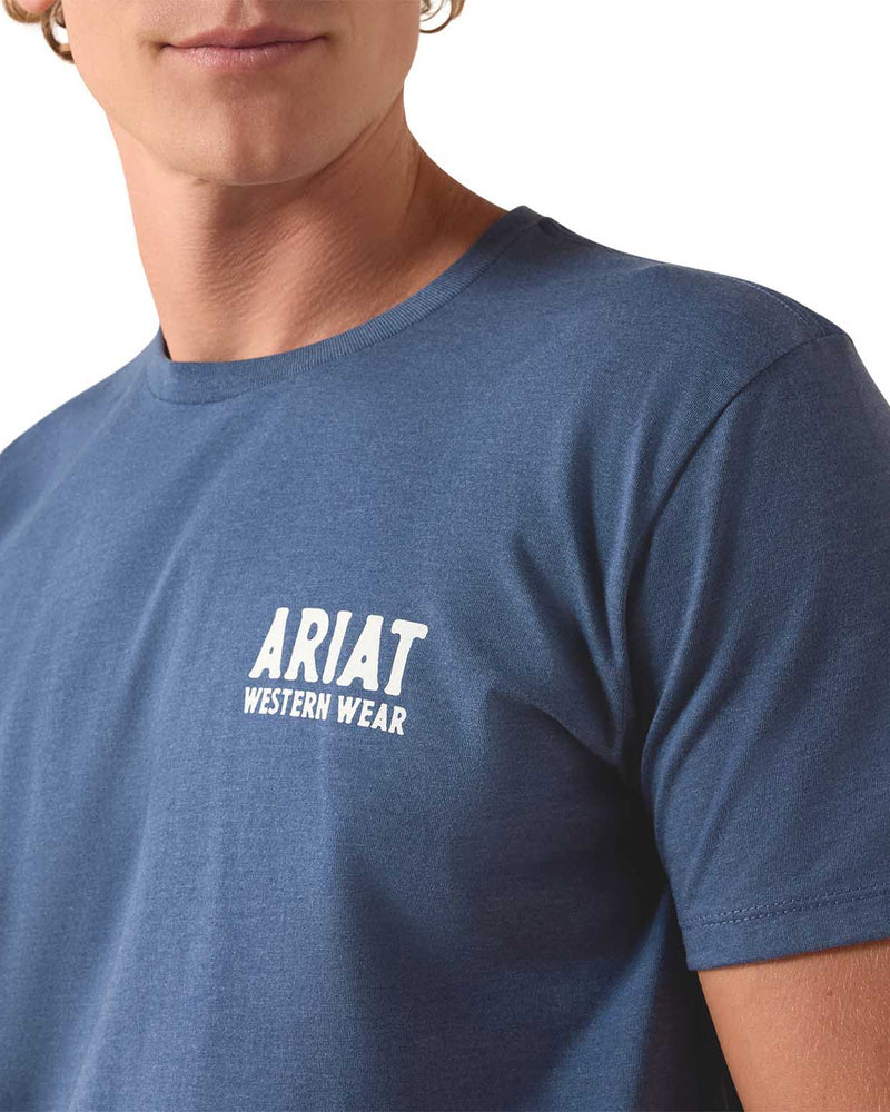 Ariat Mens Outline Shop Short Sleeve Shirt, Western Wear Tee
