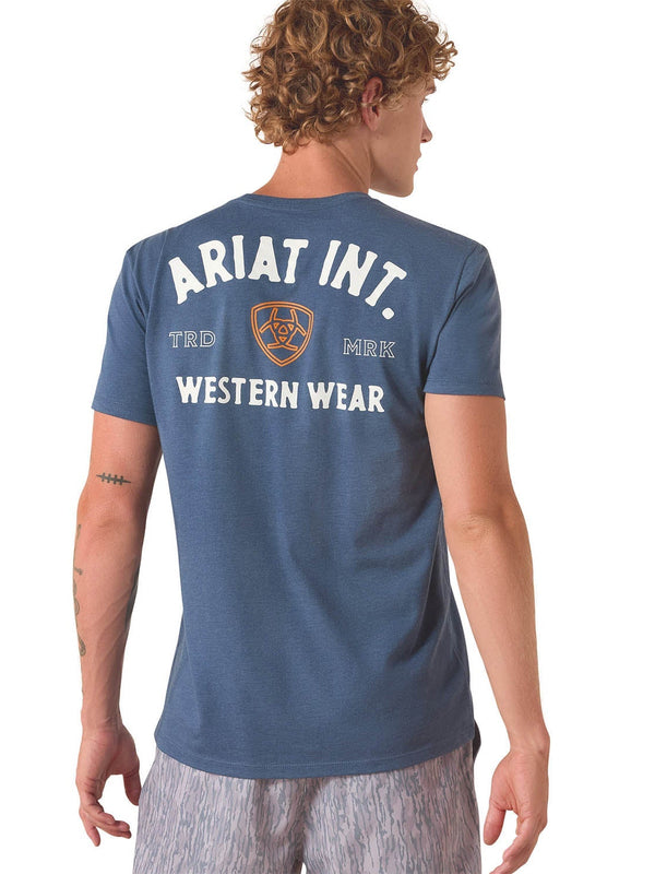 Ariat Mens Outline Shop Short Sleeve Shirt, Western Wear Tee
