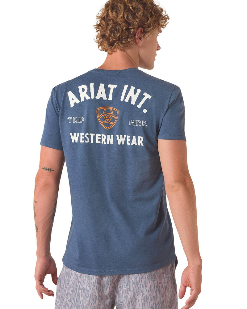 Ariat Mens Outline Shop Short Sleeve Shirt, Western Wear Tee