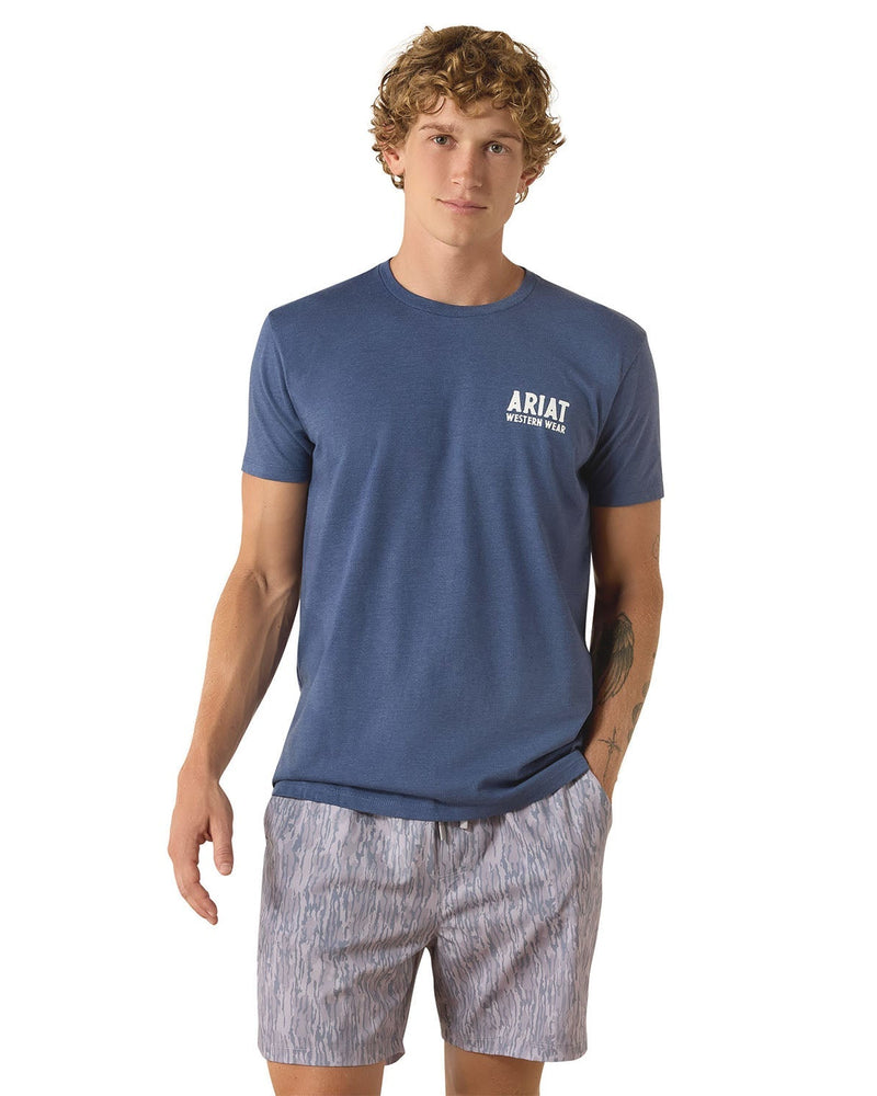 Ariat Mens Outline Shop Short Sleeve Shirt, Western Wear Tee