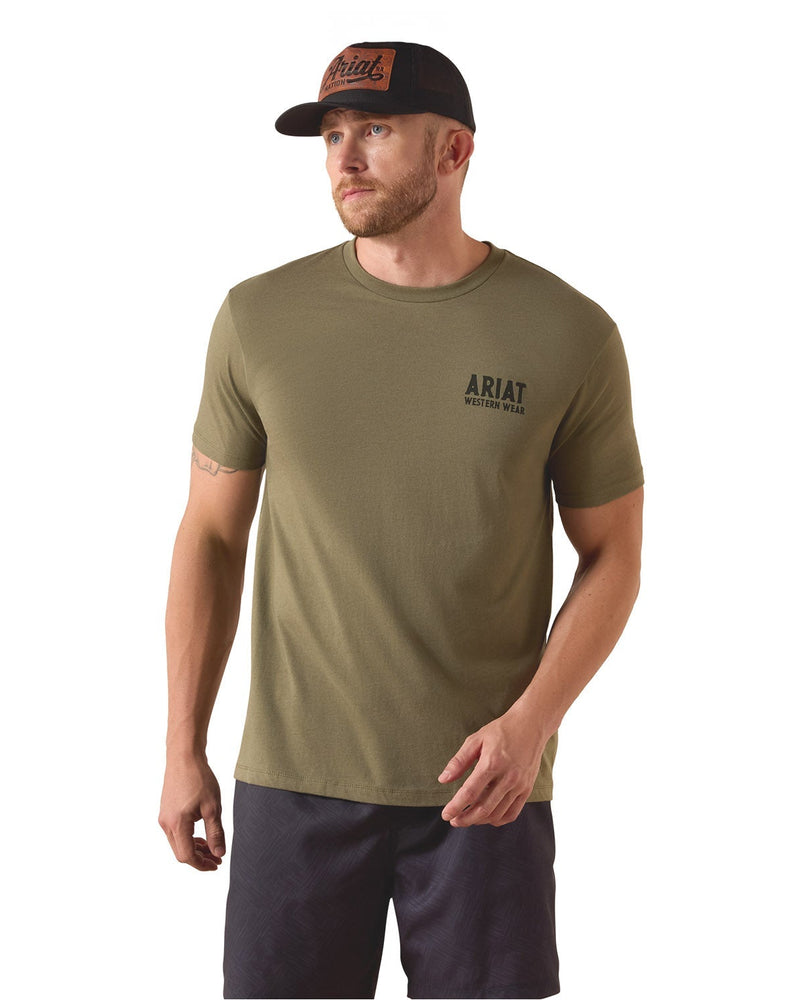 Ariat Mens Outline Shop Short Sleeve Shirt, Western Wear Tee